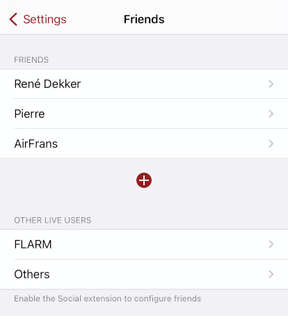 Friends settings